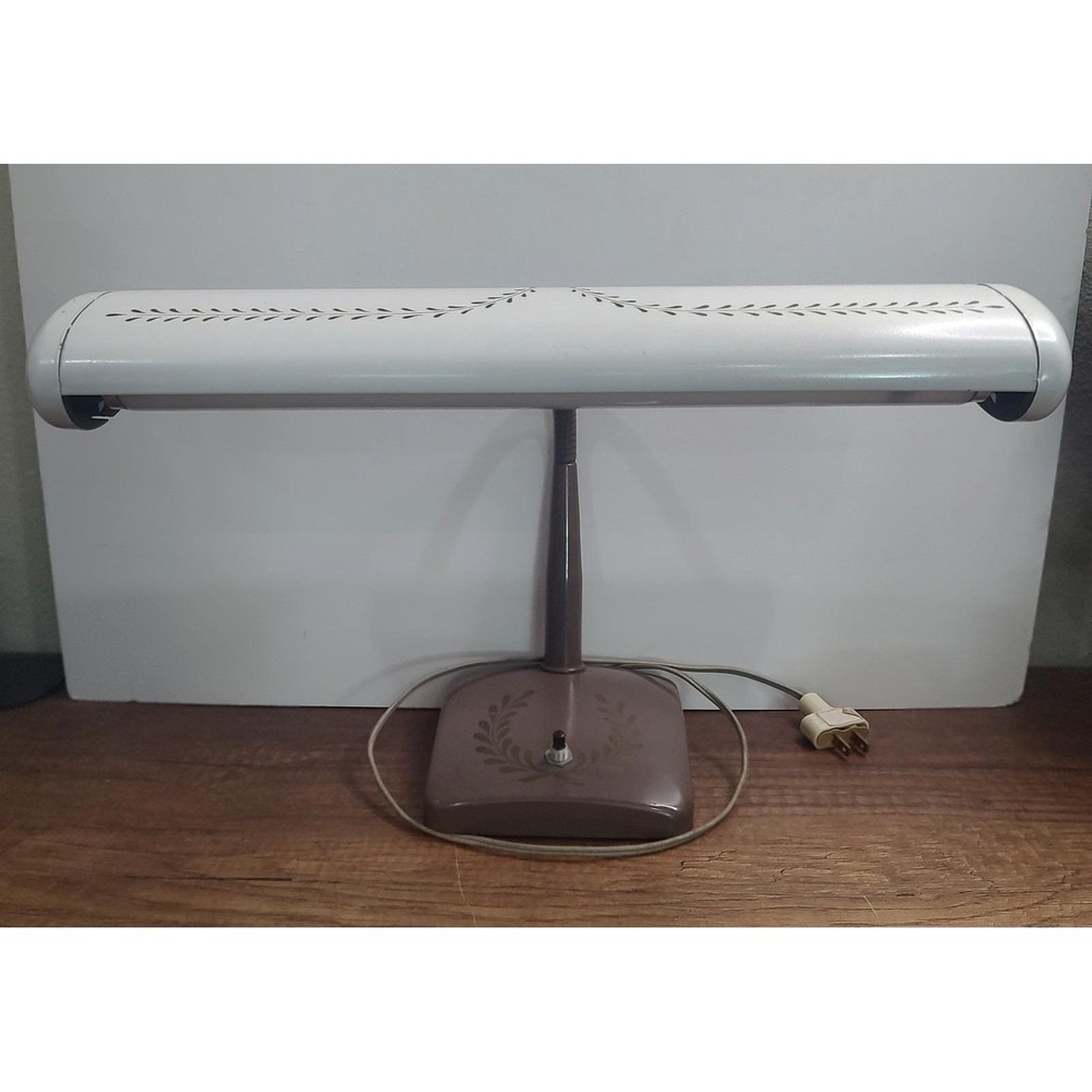 Vtg Keystone Gooseneck Desk Lamp Fluorescent Light Retro 60s MID CENTURY